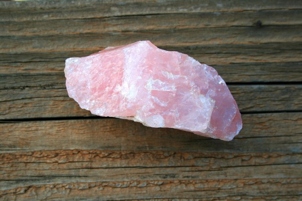 semi raw rose quartz chunk